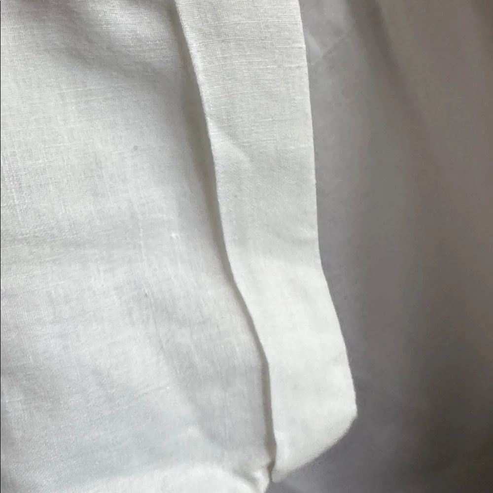 Flax White Linen Textured MIDI Loose Fit Summer Dress Minimalist Resort-wear - Picture 8 of 8